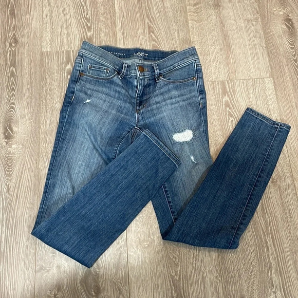 LOFT Modern Skinny Stretch Distressed Jeans 2P - Picture 14 of 14